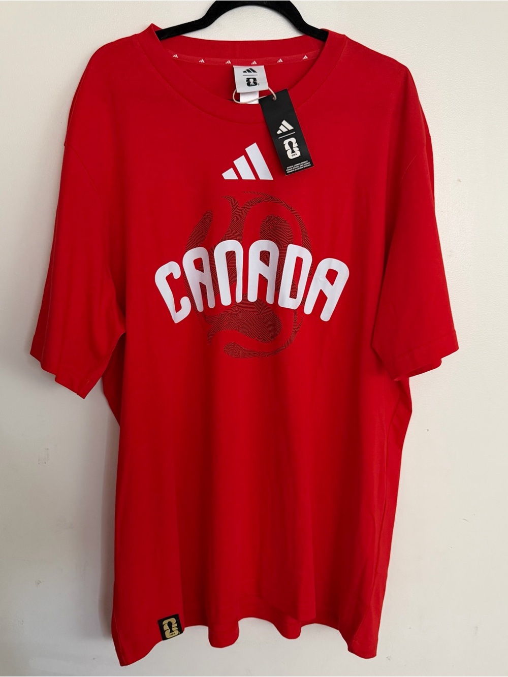 Men’s Adidas FIFA World Cup 26™ Canada T-Shirt Active Red Size 2XL